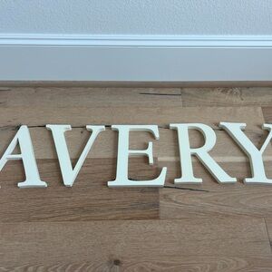 PB kids 8” off-white “AVERY” wall letters